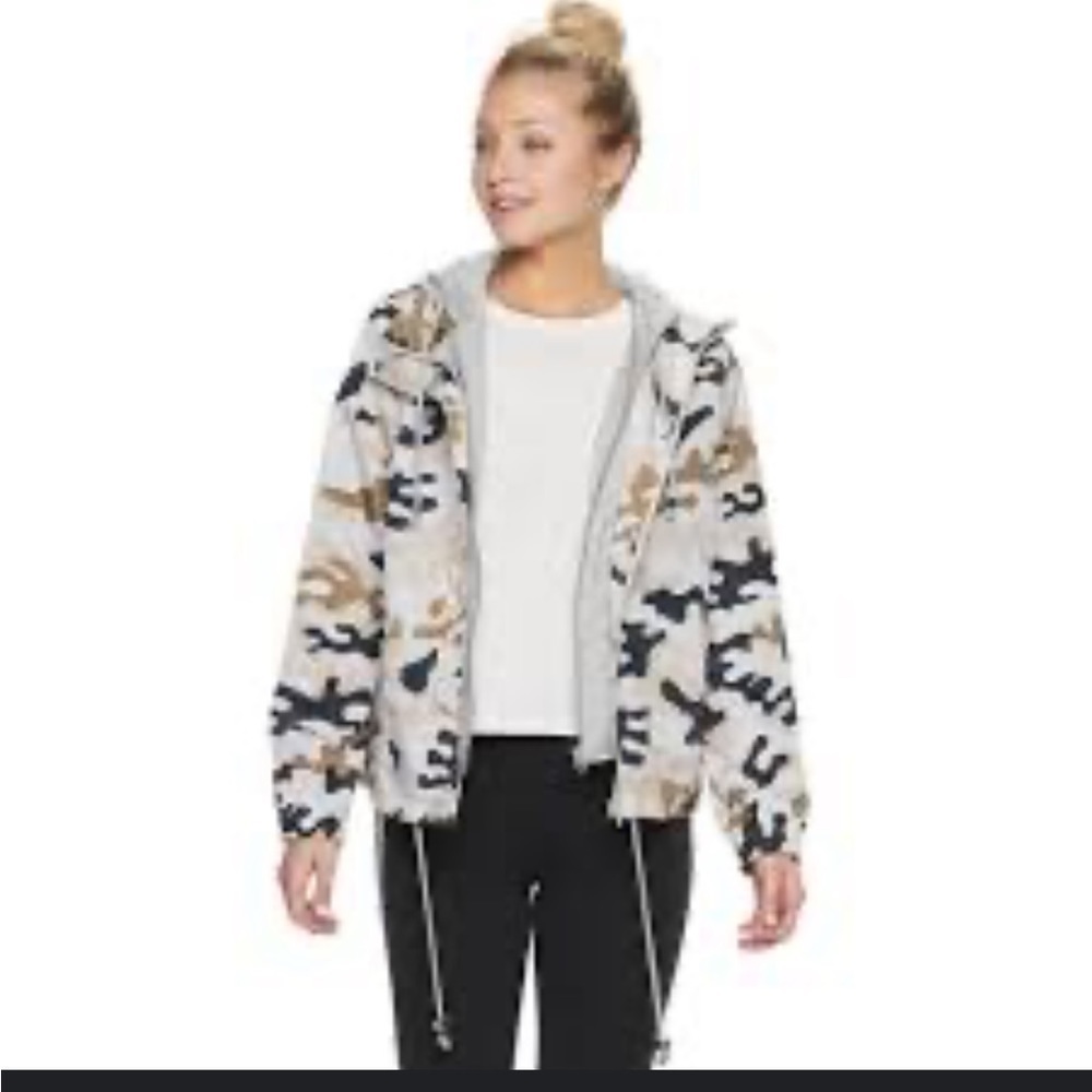 Juniors' J-2 by Jou Jou Hooded Windbreaker Jacket - Picture 3 of 10